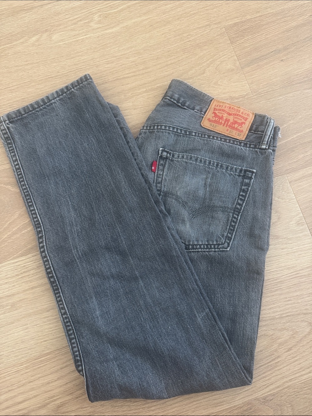 Levi's Men's Washed Gray Straight Jeans 514 32x32